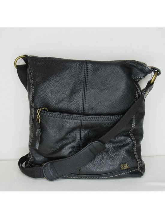 The Sak Handbags - The Sak Black Pebbled Leather Crossbody Bag Purse